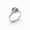 14KW Ceylon Blue Sapphire & Diamond Ring