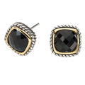 Sterling & Gold Onyx Earrings