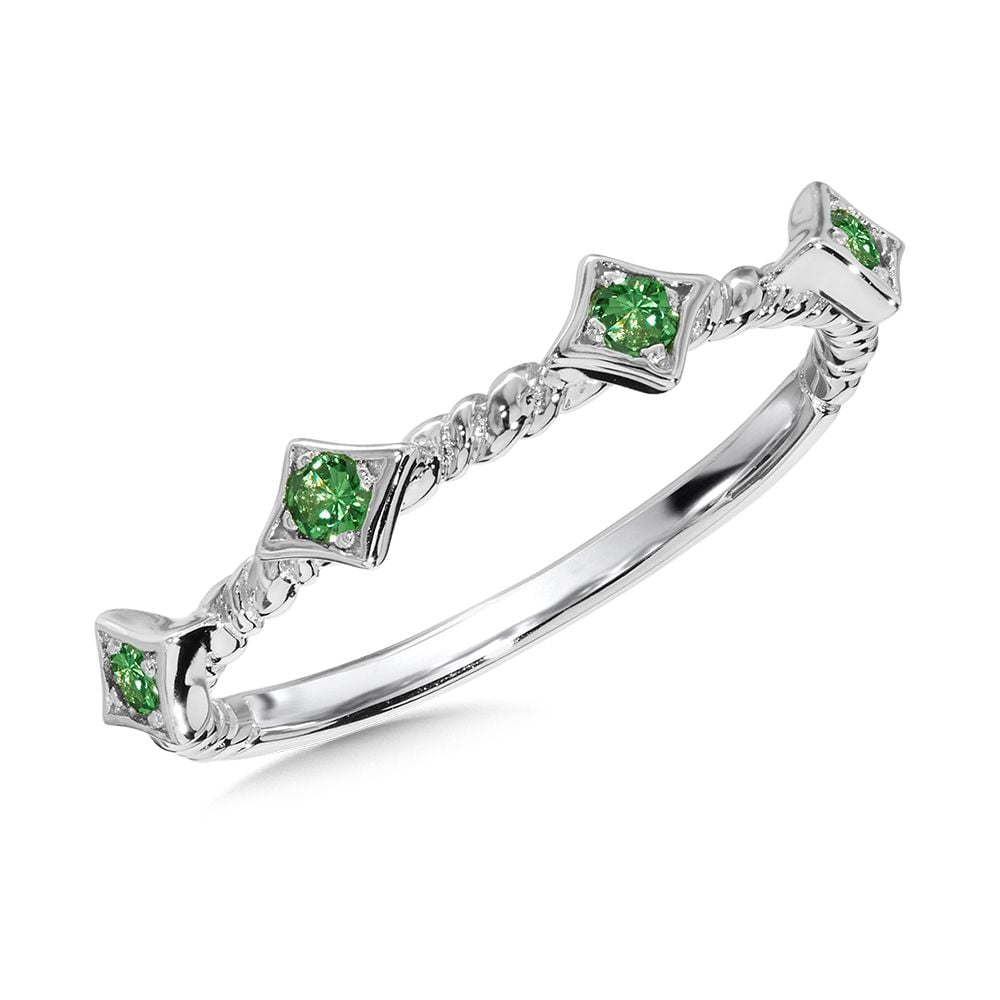 Sterling silver Tsavorite Stackable ring