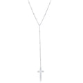 Sterling Drop Cross Necklace