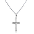 Sterling Silver Small Diamond-Cut Cross Pendant