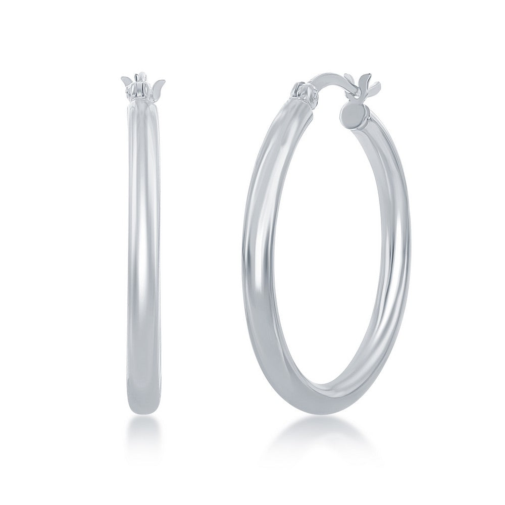 30mm Sterling Silver Hoops