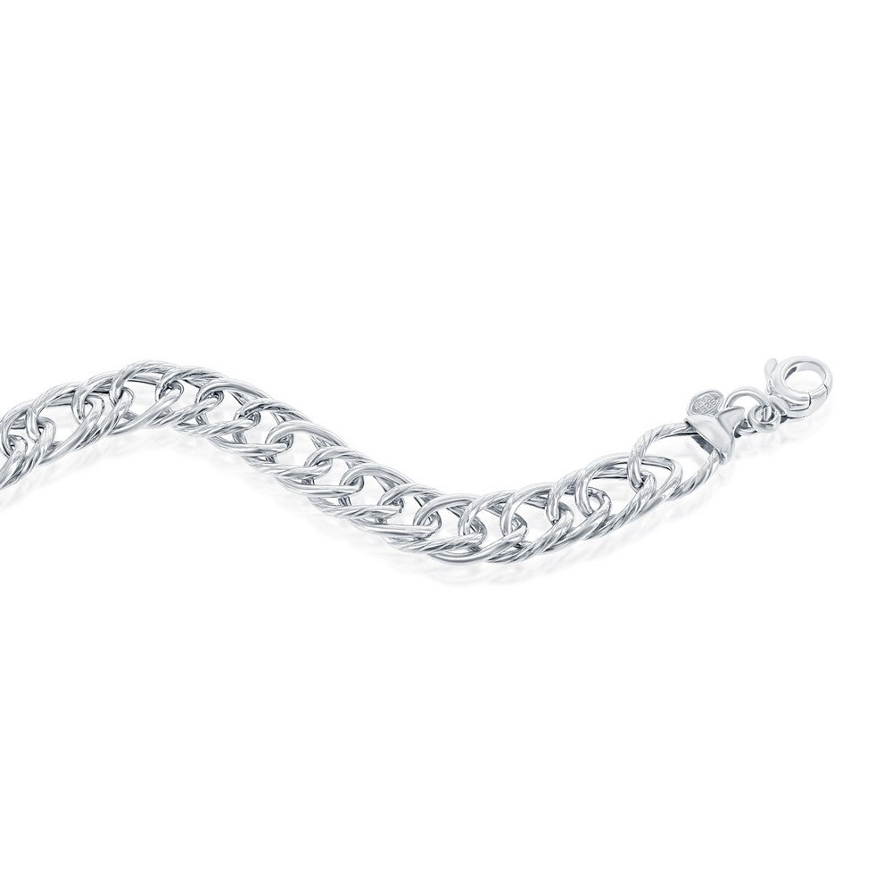 Double Link Italian Silver Bracelet