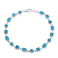 Blue Opal Inlay Silver Bracelet