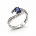14KW Diamond and Sapphire Ring