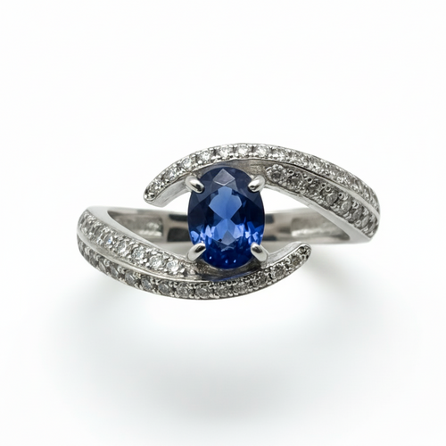 14KW Diamond and Sapphire Ring