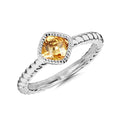 Sterling silver bezel set citrine ring