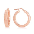 Rose Gold Plated 27mm Square Hoops