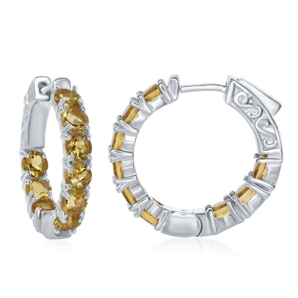 Citrine Inside/Outside Hoops