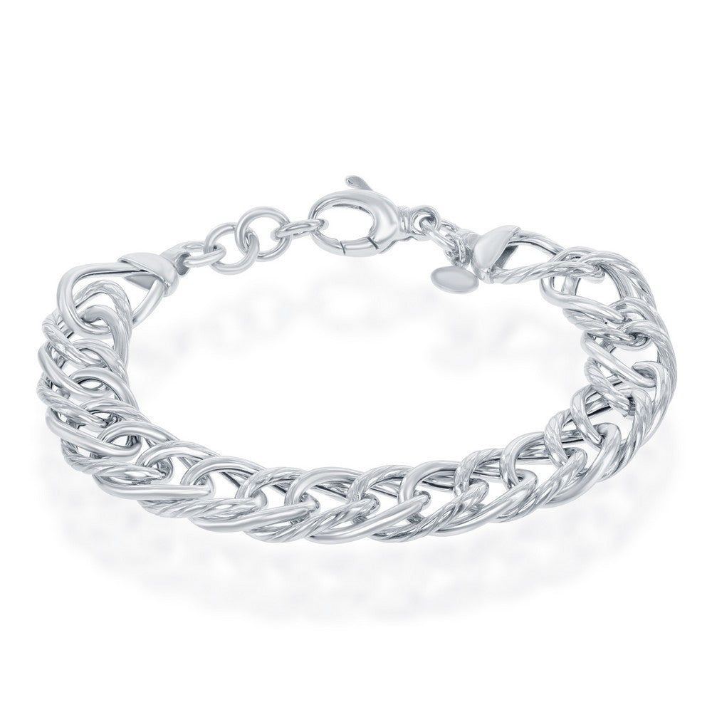 Double Link Italian Silver Bracelet
