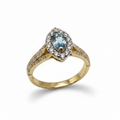 14KY Aquamarine &Diamond Ring