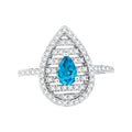 Blue & White Topaz Ring