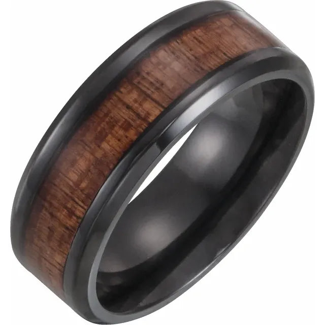 Colbalt Wood Inlay Band