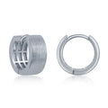 Silver Brushed Huggie Hoops