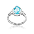 Pear Shape Blue Topaz Sterling Ring