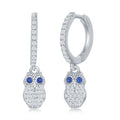 Owl CZ Huggie Hoop Earrings