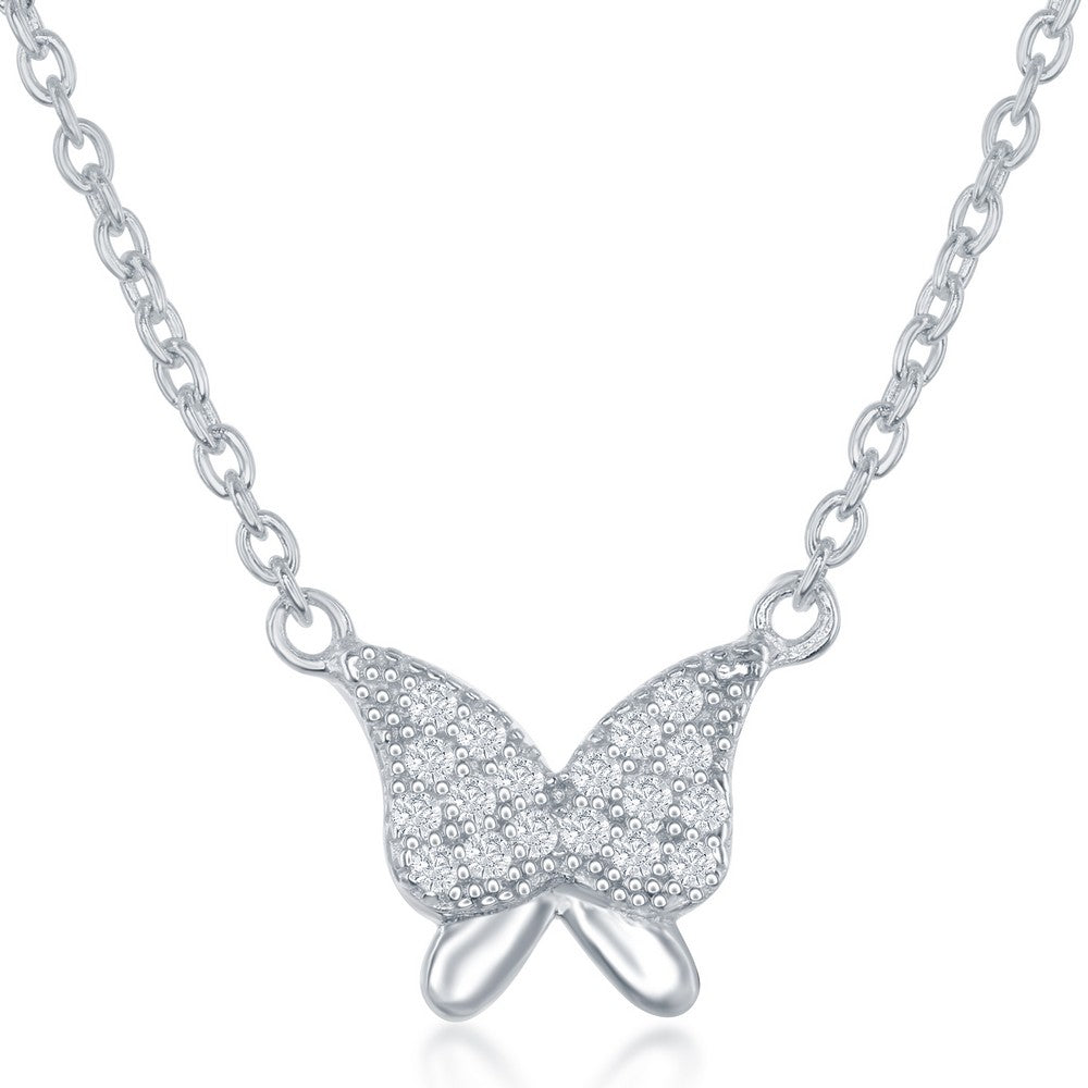 Children’s CZ Butterfly Necklace & Earring Set