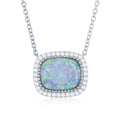 Silver Opal & CZ Necklace