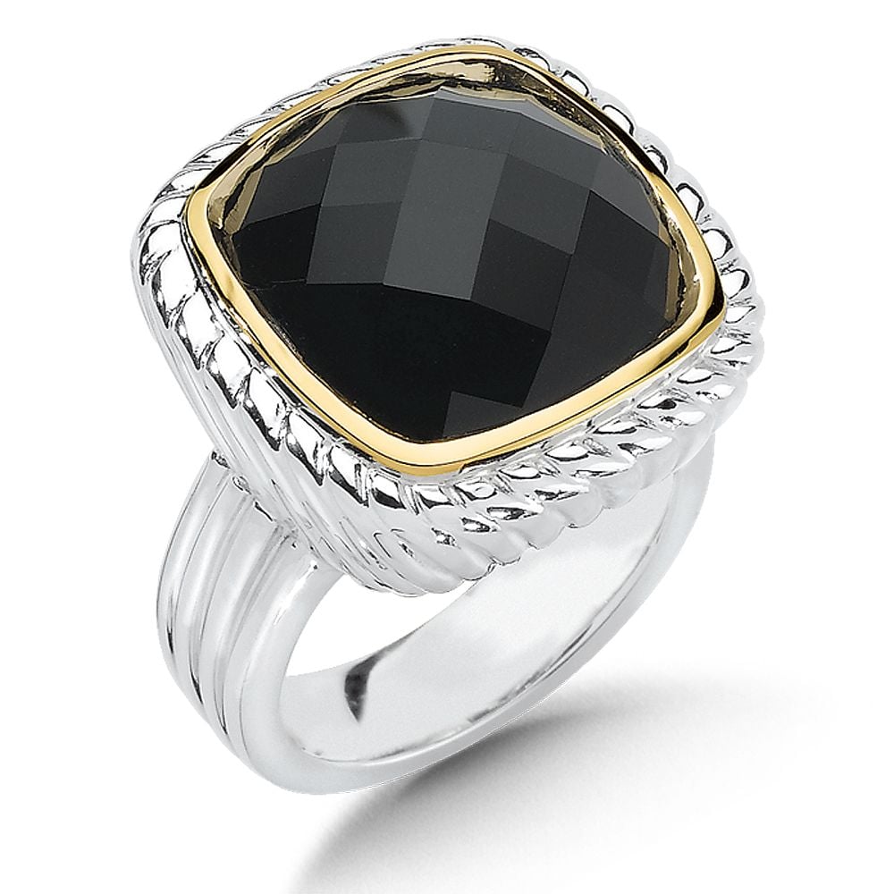 Colore Silver & Gold Onyx Ring
