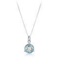 Sterling Silver Round Blue Topaz Necklace