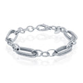 Italian Silver Round & Oval Link Bracelt