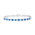 Blue Opal Inlay Silver Bracelet