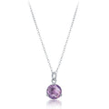 Sterling Silver Round Amethyst Necklace