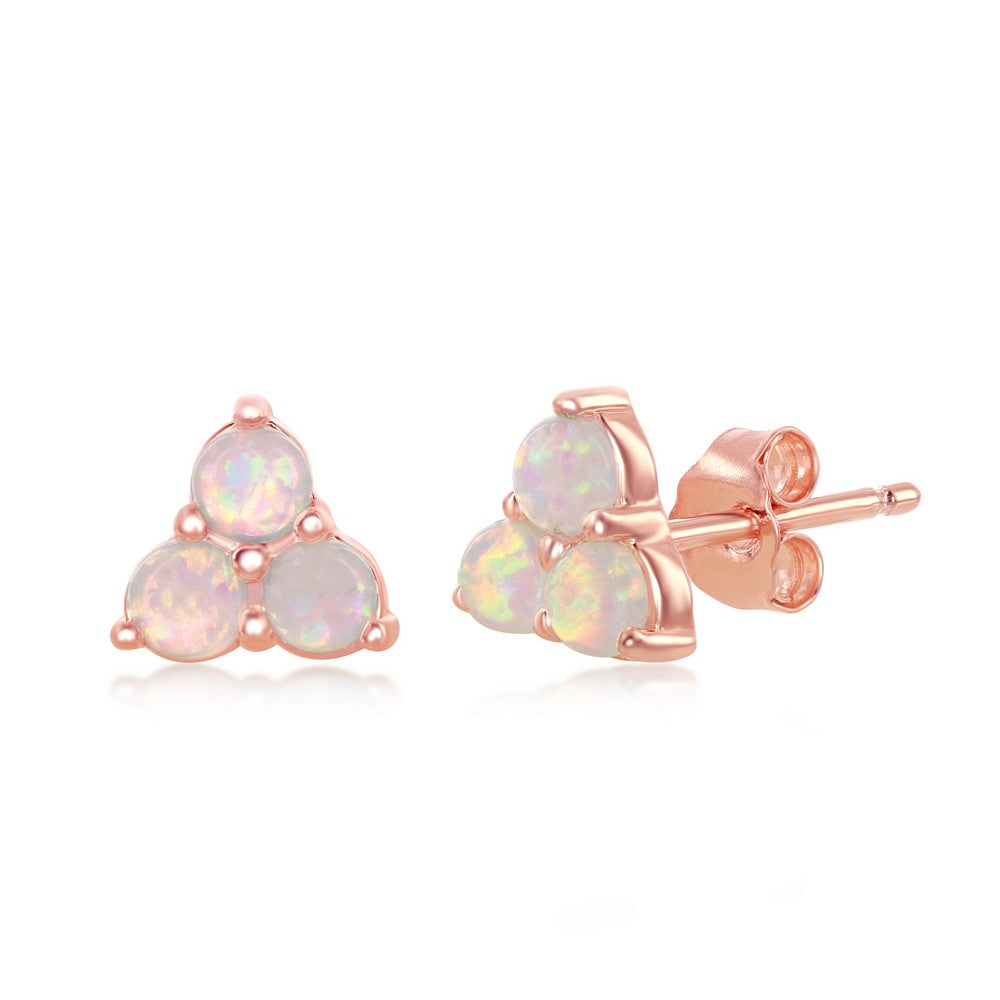 Mini Opal Cluster Rose Gold Plated Studs