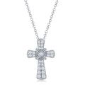 Silver CZ Cross Pendant with Chain