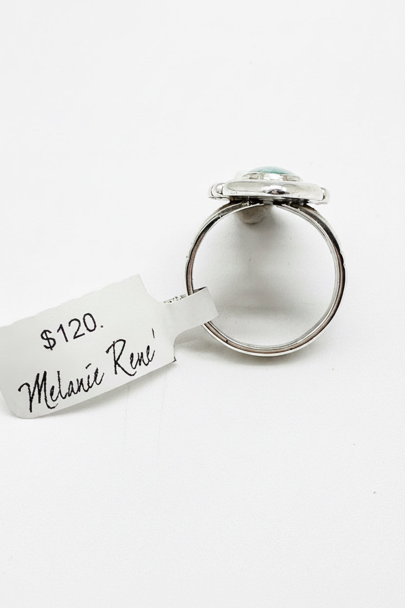 ESTATE: Sterling Green Stone Ring
