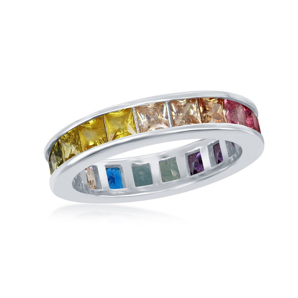 Rainbow CZ Eternity Band