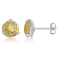 Checkerboard Cut 8mm Citrine Studs
