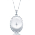 Oval Locket with Small Diamond