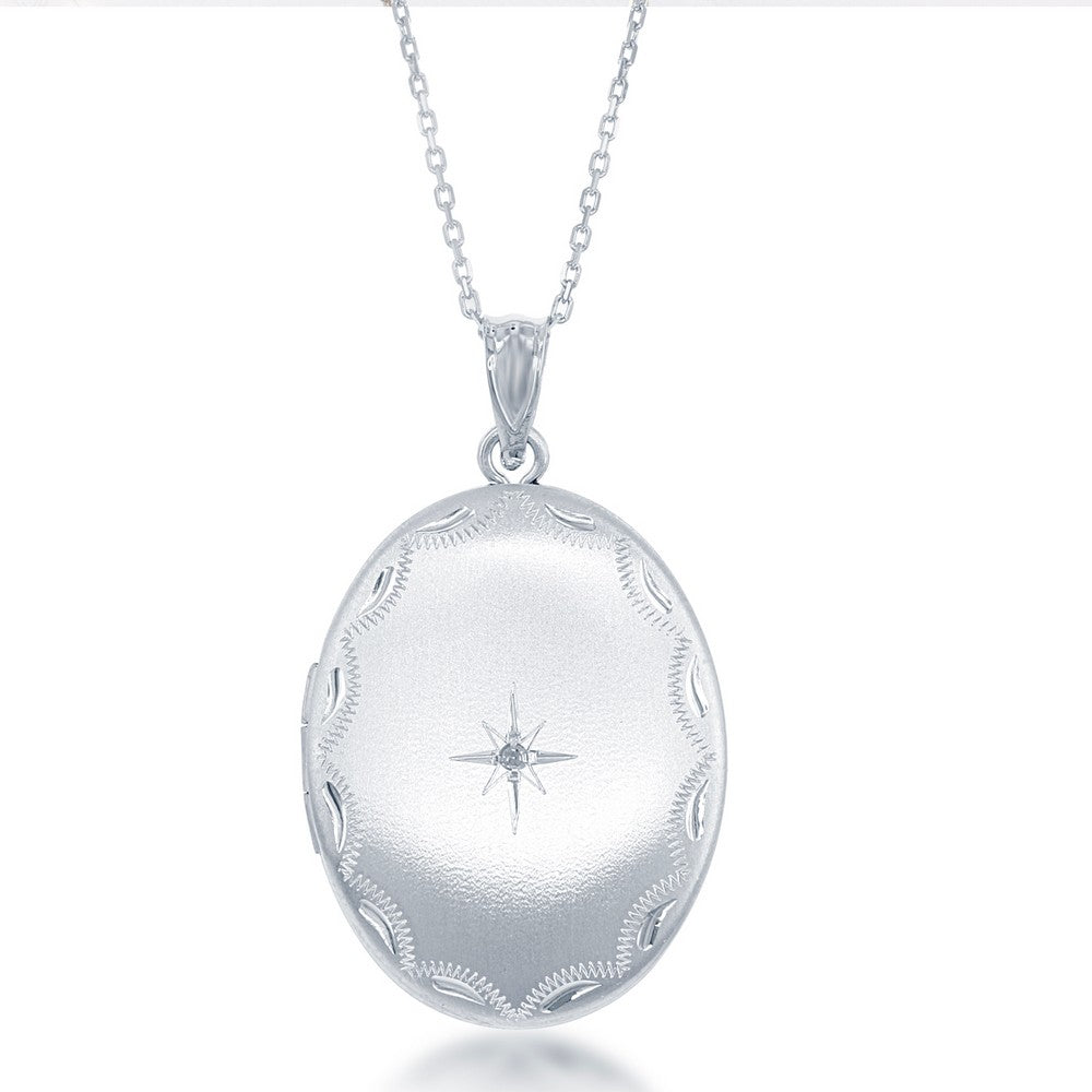 Oval Locket with Small Diamond