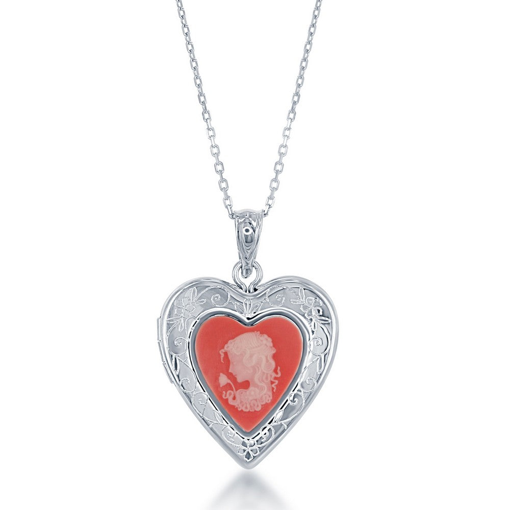Pink Girl Cameo Locket