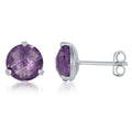 Checkerboard Cut 8mm Amethyst Studs