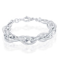 Italian Silver Rope Style Link Bracelet