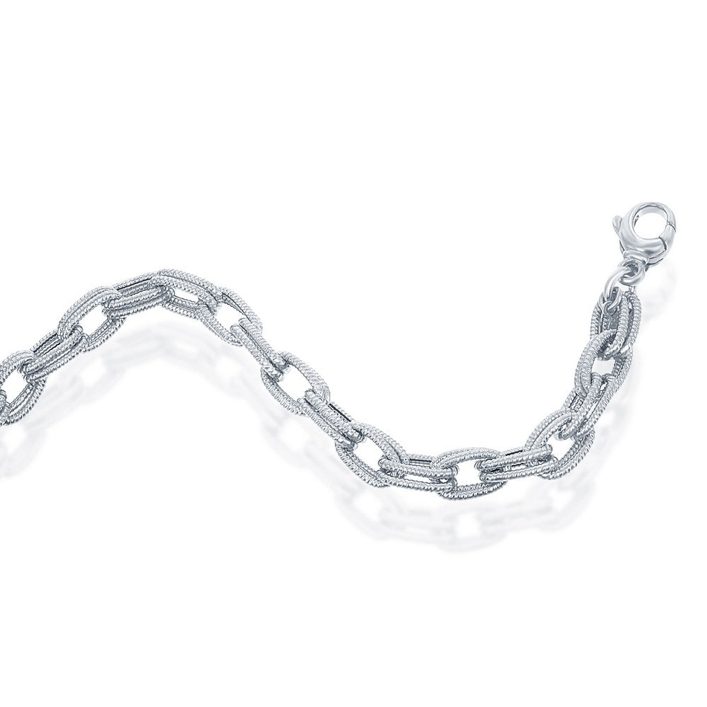 Double Rope Italian Silver Link Bracelet