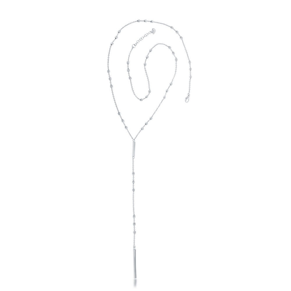 Sterling Bar Lariat Necklace