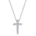 Sterling Silver Small Micro Pave CZ Cross Pendant