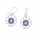 Amethyst Flower Dangle Earring
