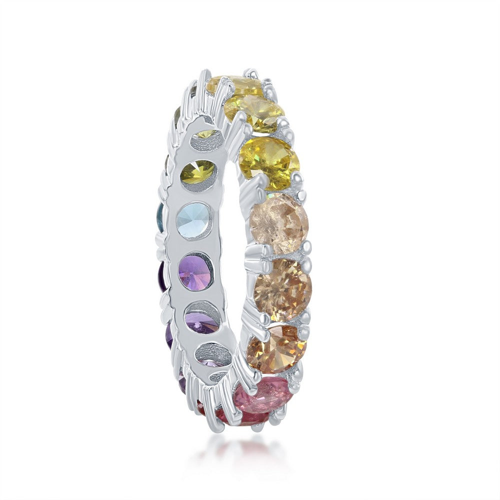 Rainbow CZ Eternity Ring