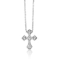 Sterling Silver CZ Cross Necklace