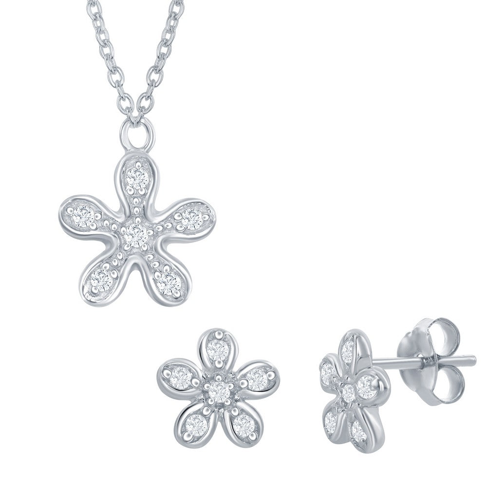 Children’s CZ Flower Necklace Set