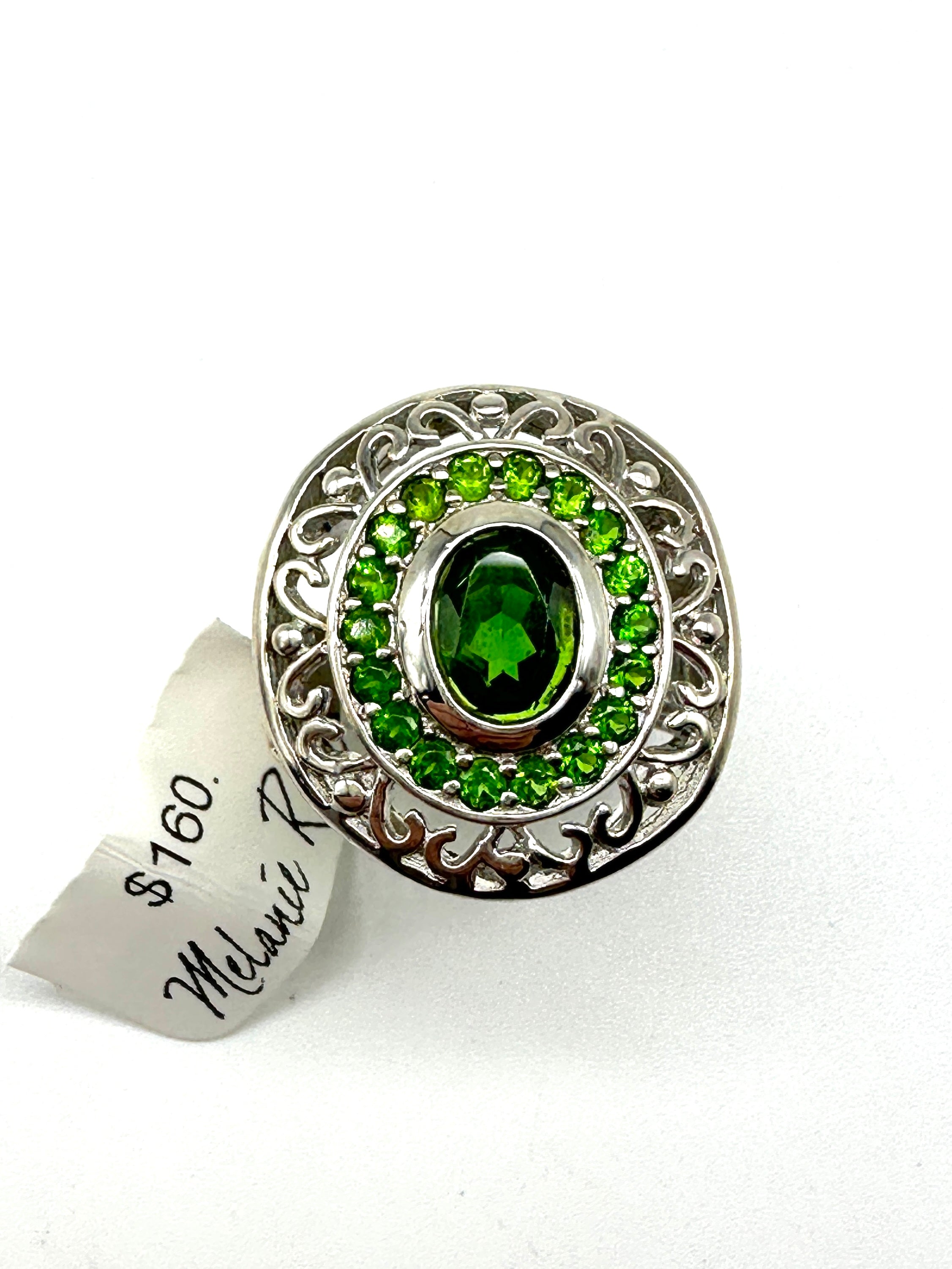 ESTATE: Sterling Chrome Diopside Ring
