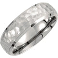 BEVELED-EDGE INLAY BAND WITH HAMMER FINISH