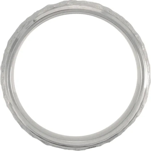 BEVELED-EDGE INLAY BAND WITH HAMMER FINISH