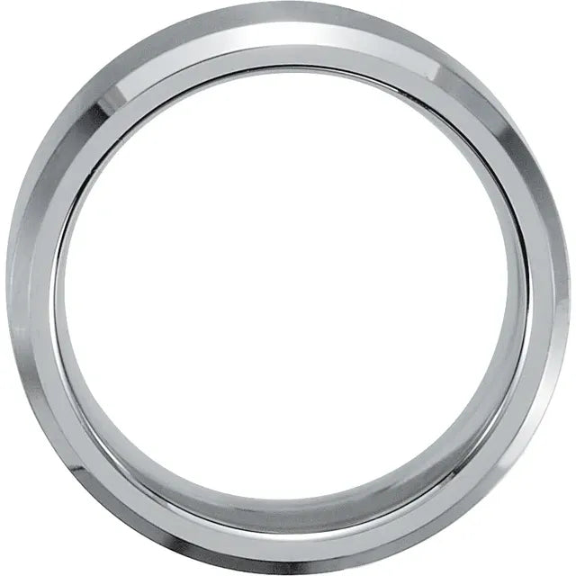 Beveled Edge Stainless Flat Band