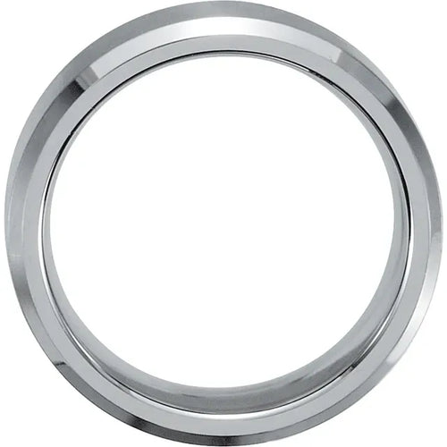 Beveled Edge Stainless Flat Band