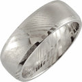 Beveled Edge Damascus Steel Band
